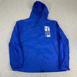 Vans Dimension Anorak Windbreaker Jacket Mens Small Blue Skate Outdoors Hooded